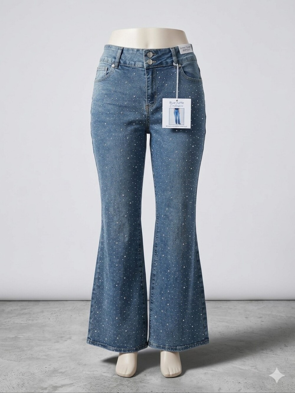Blue Turtle NWT Rhinestone Blast Bootcut Jeans,  Size 18 Or 20